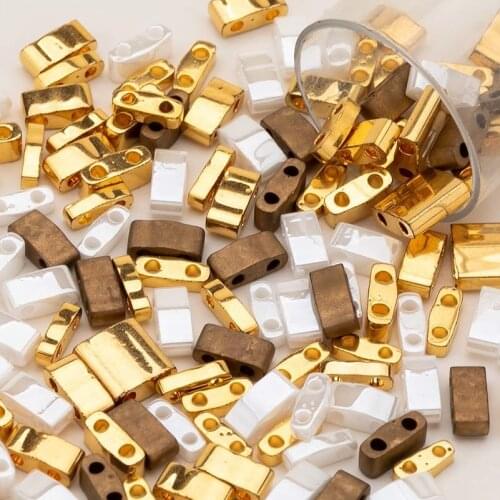 Japanese Miyuki Tila Beads Multicolor Two-hole Beads Boho For Diy Hand Woven Beaded Gifts 5g/bag Mixsize