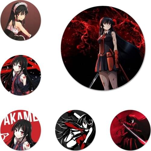 Akame ga KILL Icons Pins Badge Decoration Brooches Metal Badges For Clothes Backpack Decoration 58mm