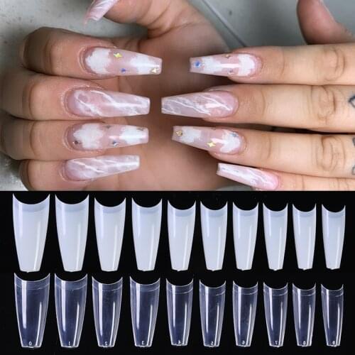 1 Box Fake Nails With Glue Clear Natural White French For Extension Nails False Model Maniucure Nail Tips Decoration Tool