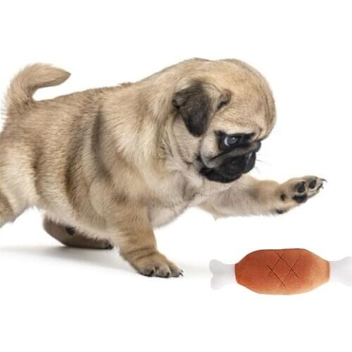1pc Cute Dog Toy Plush Creative Chicken Leg Shape Bite-Resistant Pet Chew Toy Pet Squeaky Toy Pet Supplies Dog Favors