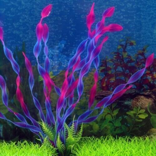 10Pcs Aquarium Artificial Water Grass Kelp Plastic Plant Fish Tank Decoration easy clean suitable for both fresh and salt water