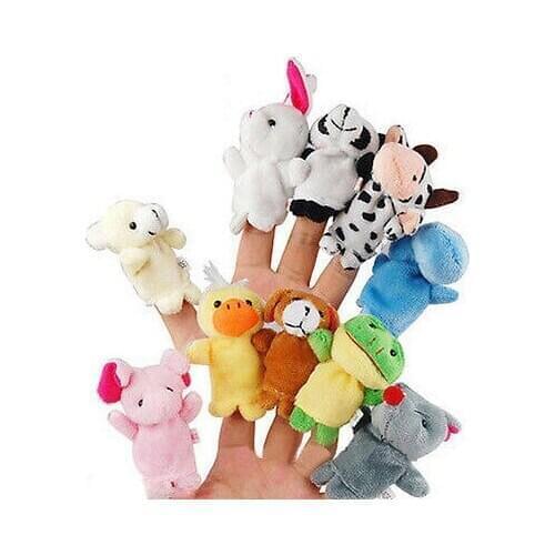 10pcs Finger Puppets Cloth Plush Doll Baby Educational Hand Cute Cartoon Animal Toys