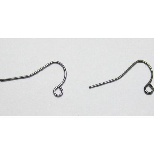 200 Gunmetal Earring Fish Hook Ear Wire French Hook
