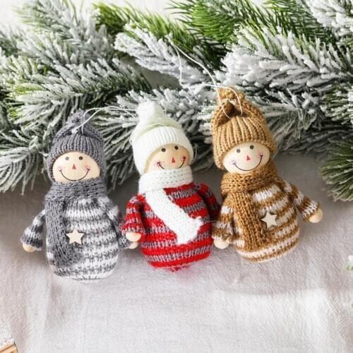 Christmas decorations creative wooden wool Snowman Doll Christmas tree closet decoration small pendant Christmas gifts