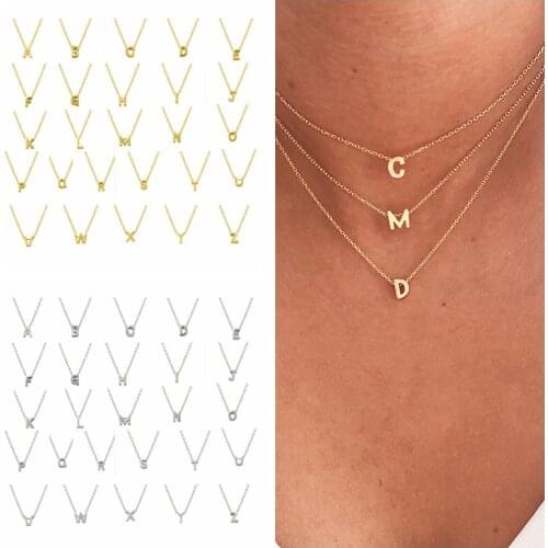 26 Letter Chain Necklace For Women 925 Sterling Silver Jewelry Charming Pendant Chain 18K Choker Bijoux Simple Collar Joyero