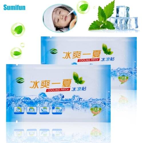 3/6/12pcs Peppermint Extract Cooling Patches Baby Fever Cools Down Migraine Headache Cold Treatment Medical Plaster Health Care