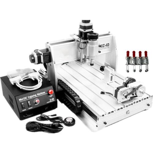 3D CNC Router 3040 Z-DQ, ball screw 4 Axis cnc wood milling machine For PCB Wood, Free tax to Russia