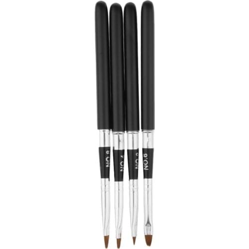 4pcs/set UV Gel Nail Art Brush Polish Painting Pen Kit For Salon Manicure DIY