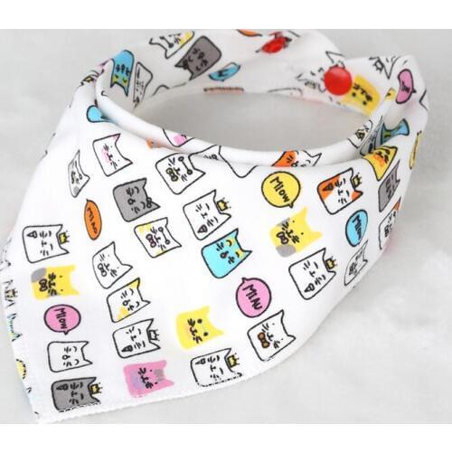 5PCS New Newborn Infant Cute Baby Bibs Cartoon Printing Cotton Toddler Triangle Scarf Bandana BB1301