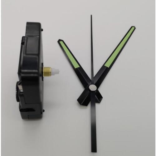50pcs hot sale shaft 6mm DIY Clock Mechanism Kit For Clock Parts Fluorescent green Hand Wall Clock Quartz Clock Movement