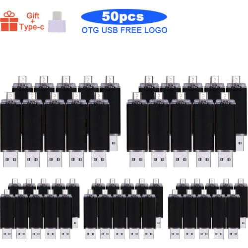 50pcs/lot Pendrive OTG 3 in 1 type-c USB Flash Drive cle usb 2.0 stick 64GB pen drive 4GB 8GB 16GB 32GB storage free custom logo