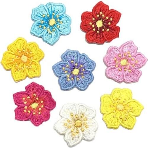 50pcs/Lot Flower Embroidery Patches Letters Clothing Decoration Accessories Diy Iron Heat Transfer Applique Clothes