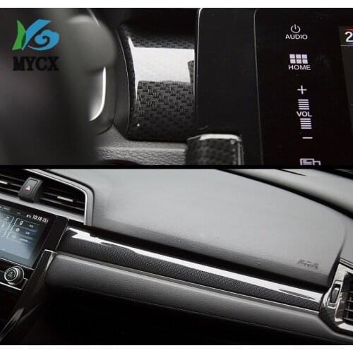 Car Sticker ABS Chrome FrontDashboard Console Frame Trim Cover Car Styling For Honda Civic 2016 2017 2018