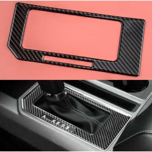LHD Carbon Fiber Central Console Gear Shift Panel Cover Trim Fit for Ford F150 2015 2016 2017 2018 2019 2020 without LDW Hole
