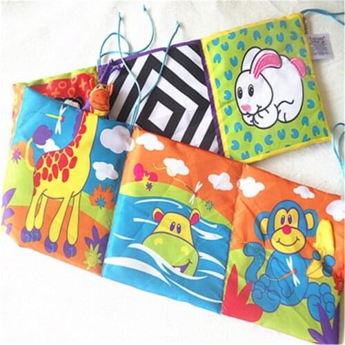 Ruiwjx Baby Cartoon Animal Cloth Book Bed Fence Baby Early Education Toys Around Multi-touch Multifunction Baby Bed Fence