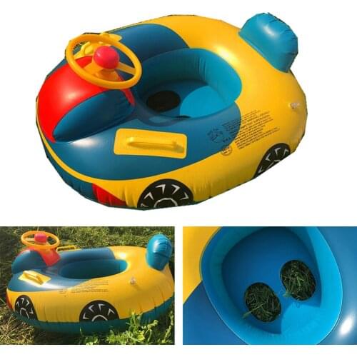 Baby Pool Float,with Summer Steering Wheel,Swim Ring Car Inflatable Toys,Infants Float Seat Boat for Kids Toddlers