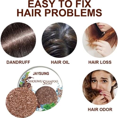 Polygonum Essence Hair Darkening Shampoo Soap Natural Organic Mild Formula Hair Shampoo Gray Hair Reverse Anti Loss Hair Care