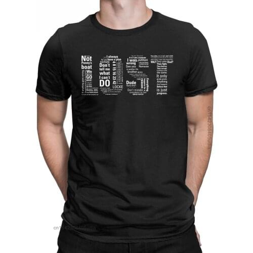 Men Lost Quotes Drama Tv Show Sci-Fi Graphic T Shirts Cotton Tops Funny Short Sleeve Crew Neck Tees Birthday T-Shirt
