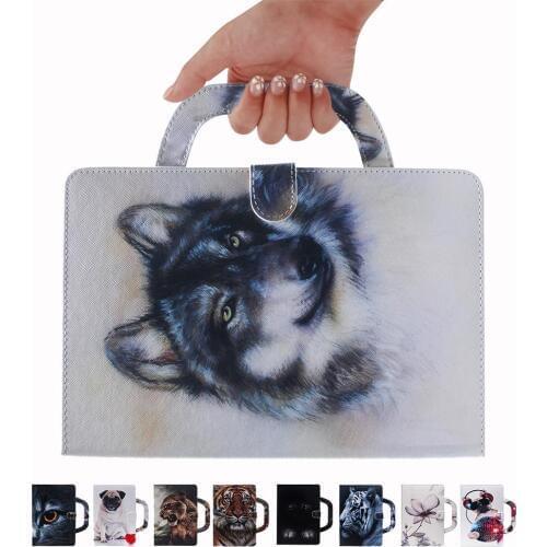 HD10 2017 Capa Fundas lion tiger portable Flip Leather Stand Cover Case For Amazon Kindle Fire HD 10 2017 2015 Tablet #C