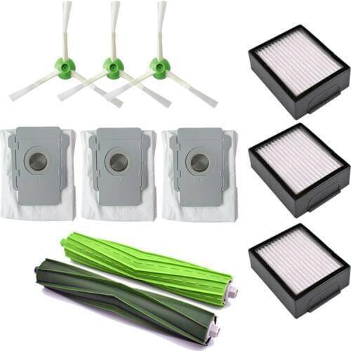 Hepa Filter Side Brush Dust Bag Brush Roll Kits for iRobot Roomba i7 E5 E6 I Series Robot Vacuum Cleaner Replacement Spare Parts