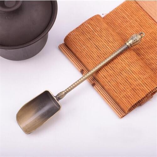 Chinese Tea Spoon Position Copper Tea Scoop Shovel Tea Leaves Chooser Holder Chinese Kung Fu Tea Accessories Tools