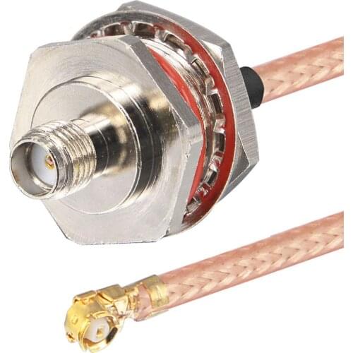 2 Pieces SMA Pigtail Cable U.FL IPX to SMA Female Jack Coupling Nut Hole Waterproof Bulkhead Straight O-Ring Coaxial Cable RG178