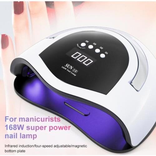 168W 45 LED Nail Lamp Auto-Sensing Device 4 Timing Modes Three Speeds Dual Light Source Quick-drying Nails Art Manicure Tools