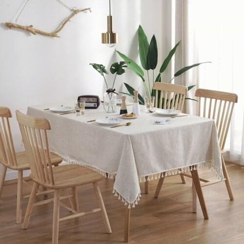 Linen Tablecloth Lace Rectangular Table Cloth Coffee for Living Room Table Cover Mat Furniture Home Decorative Mantel Mesa Nappe