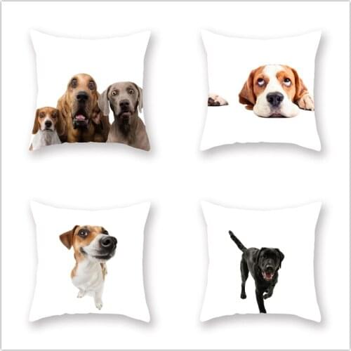 Cute Dog Dog Decor Print Pillow Case Bedroom Sofa Waist Cushions Cover Car Decoration Cushion Cover
