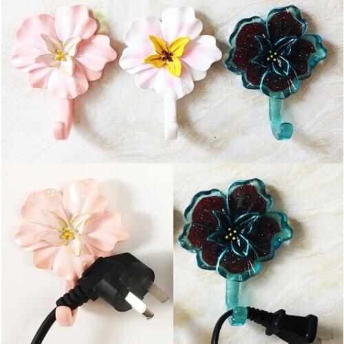 Violet rose waterproof nail-free seamless hook tile wall towel clothing storage hook for bathroom bedroom home decoration