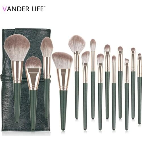 New 14 Pcs Makeup Brushes Foundation Powder Blush Eyeshadow Concealer Lip Eye Make Up Brush With Bag Cosmetics Beauty Tool