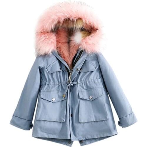 New Girls Winter Jackets Boys Coat Hooded Faux Fur Children Parkas Overcoat Casual Thick Warm Baby Kids Clothes Outerwear CT082