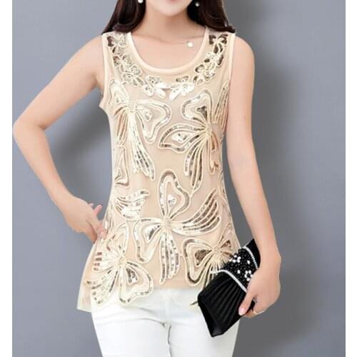 Summer New Style Tank Tops Lace Patchwork Ladies Sleeveless Tops