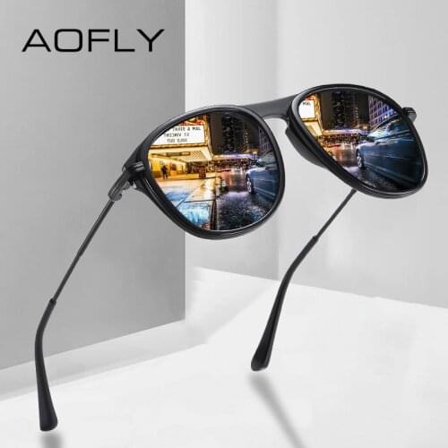 AOFLY Brand Design Pilot Polarized Sunglasses Men Acetate Frame Anti-glare Drivers Glasses Male Fashion zonnebril dames UV400