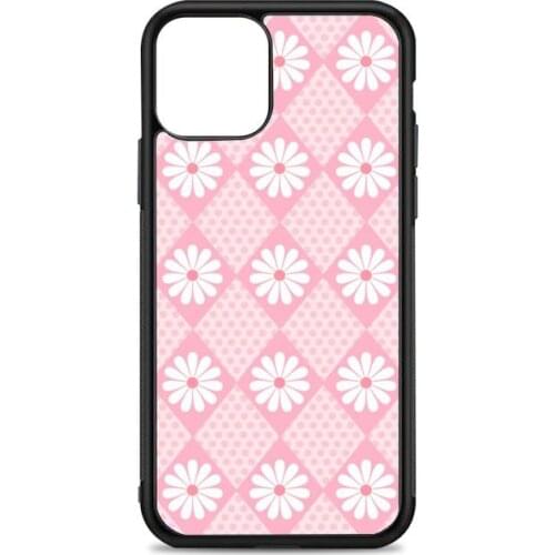 Pink and white diamond flower Phone Case for iPhone 12 mini 11 pro XS Max X XR 6 7 8 plus SE20 High quality TPU silicon cover