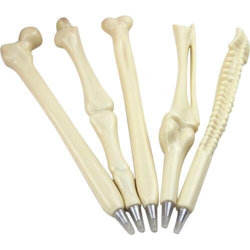 5 pcs/lot Novelty Bone Shape Ballpoint Pen 0.7mm Blue Ink Refill Writing Ball Pens School Office Stationery Gifts Supplies