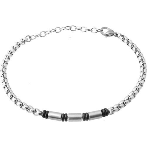 Runda 2020 Stainless Steel Round Box Chain Bracelet for Mens Fashion Jewellery