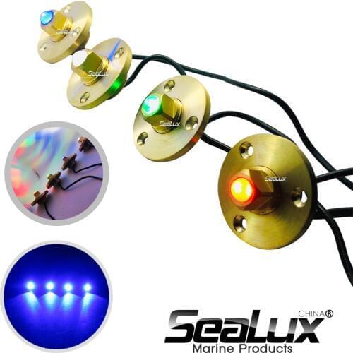 Sealux Brass drain plug LED light with base Bronze Garboard Marine Boat Yacht Screw Drain Plug 1 Inch Hole Fishing Under water