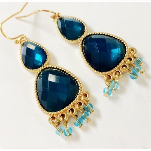 Blue Fashion Elegant Sweet Earring Beads Drop Charm For Women Party