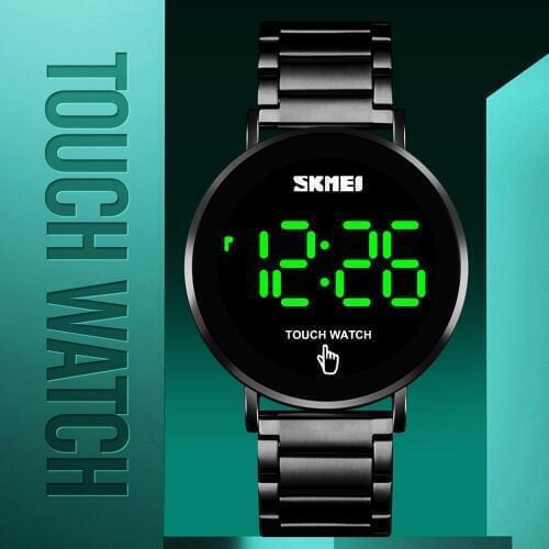 SKMEI 1550 Men Digital Watch Touch Screen Stainless Steel Watch Men Fashion Waterproof LED Display Clock Male Relogio Masculino