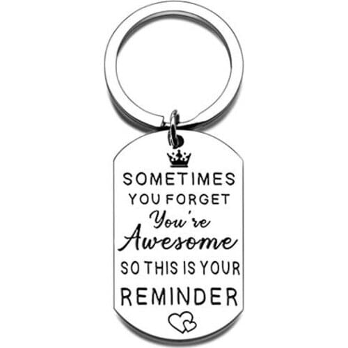 Funny Inspirational Birthday Christmas Keychain Gifts Sometimes You Forget Youre Awesome