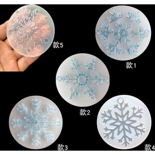 Mirror snowflake ornament pendant tool mold drop glue UV silicone mold 16114