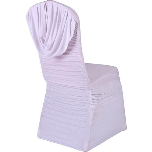 100PCS/Lot Creased Spandex Chair Covers With Ties Party Wedding Banquet Chair cover Hotel Home Decoration