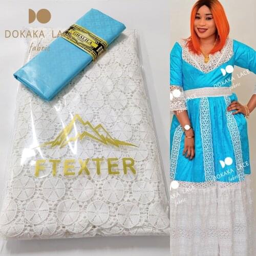 2.5+2.5 Yards 2021 Latest African Lace High Quality Swiss Voile Lace In Switzerland With Bazin Riche Traditional Dresses