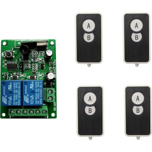 DC12V 24V 2 Channel 2CH 10A Radio Controller RF Wireless Relay Remote Control Switch 315 MHZ 433 MHZ Transmitter +Receiver