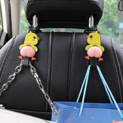 2pcs/set Universal Car Cartoon Animals Hangers Auto Seat Headrest Easy Mount Storage Hooks Seat Back Hooks Car Accessories