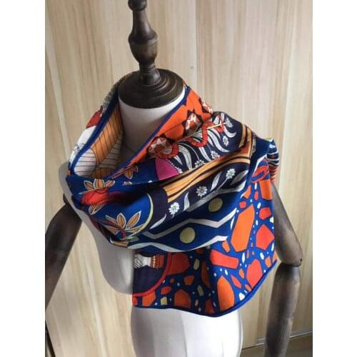 2021 new arrival autumn spring classic orange 140*140 cm colorful scarf 65% cashmere 35% silk scarf wrap for women lady girl