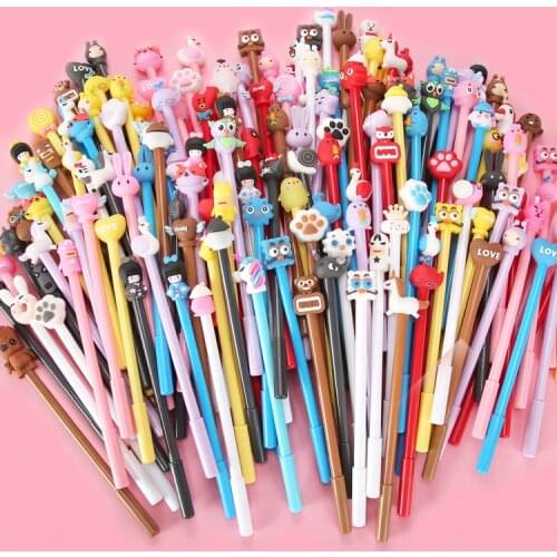 50 PCs Neutral Pen Cute Cartoon Gel Pen with different shape Writing Tool Office Stationery Student Signature Pen Wholesale
