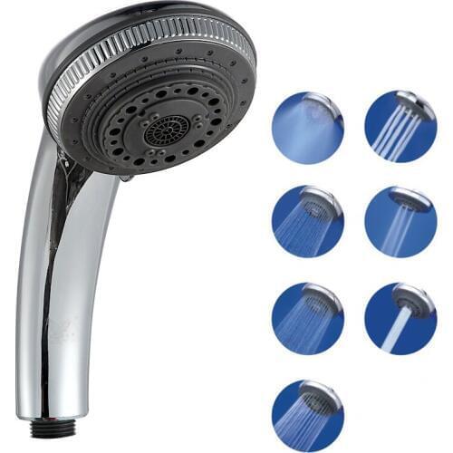 7 spray patterns multifunctional shower head spirally-wound water saving handheld shower heads