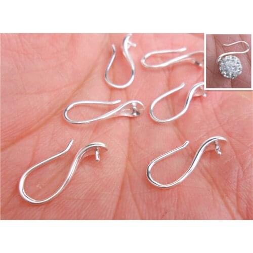 8*15mm 10Pcs 925 Sterling Silver Jewelry DIY Earring Accessories Serpentine Earring Bead Holder PJ017